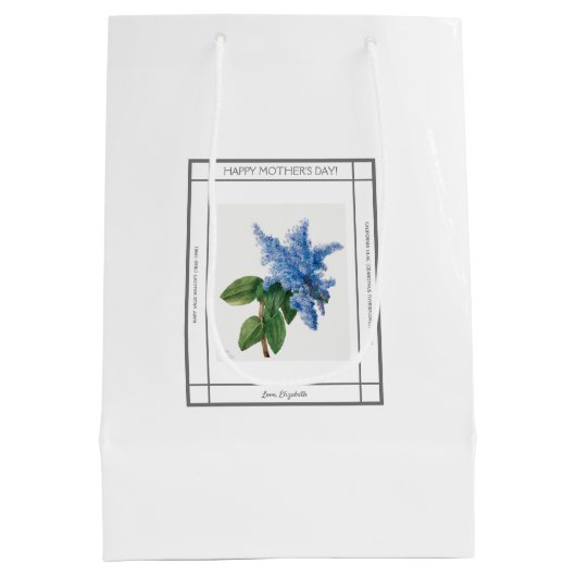 薄紫ヴィンテージマザーズデイ抱き枕 ミディアムペーパーバッグ (裏面)