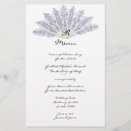 薄紫ヴィンテージ羽根フ結婚ァンのメニュー (正面)