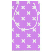 薄紫上の白い十字線 スモールペーパーバッグ (裏面)