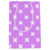 薄紫上の白い十字線 ミディアムペーパーバッグ (正面)