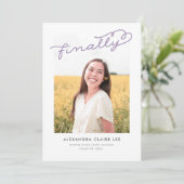 薄紫写真の卒業発表 招待状 (スタンド正面)