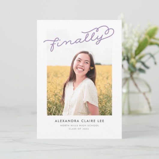 薄紫写真の卒業発表 招待状 (スタンド正面)