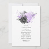 薄紫及び炭フローラお祝い 招待状 (正面)