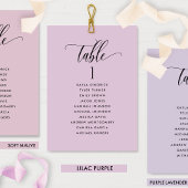 薄紫名付き紫色のシーティングプランカード