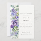 薄紫多糖ユーカリ植物性ブライダルシャワー 招待状 (正面)