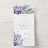 薄紫多糖ユーカリ植物束結婚病 オールインワン招待状 (内側)