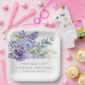 薄紫多糖ユーカリ植物束結婚病 ペーパープレート (パーティー)