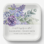 薄紫多糖ユーカリ植物束結婚病 ペーパープレート (正面)