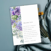 薄紫多糖ユーカリ植物骨格結婚体 サンキューカード