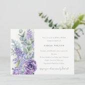 薄紫多糖ユーカリ葉ブライダルシャワー 招待状 (スタンド正面)