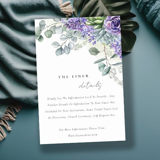 薄紫多肉性ユーカリ結婚属葉詳細 エンクロージャーカード