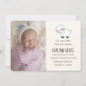 薄紫子羊春写真コラージュ誕生発表 案内状 (正面)