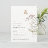 薄紫山花シダ植物性カップルのシャワー 招待状 (スタンド正面)