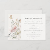 薄紫山花シダ植物結婚披露宴 エンクロージャーカード (正面/裏面)