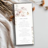 薄紫山花ファーン植物園結婚のメニューカード 招待状