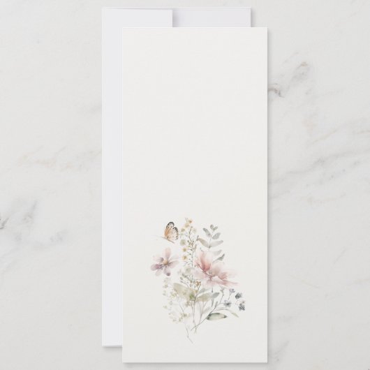 薄紫山花ファーン植物園結婚のメニューカード 招待状 (裏面)