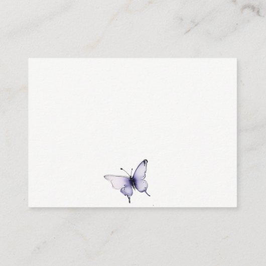 薄紫山花蝶の赤ちゃんシャワー用ブック エンクロージャーカード (裏面)