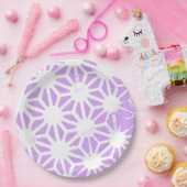 薄紫幾何学 ペーパープレート (パーティー)