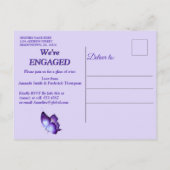 薄紫忘れパープルメノーズ婚約 インビテーションポストカード (裏面)