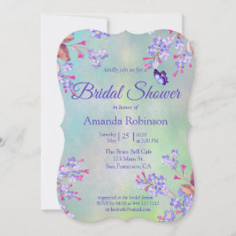 薄紫忘れメ-not flowerブライダルシャワー 招待状