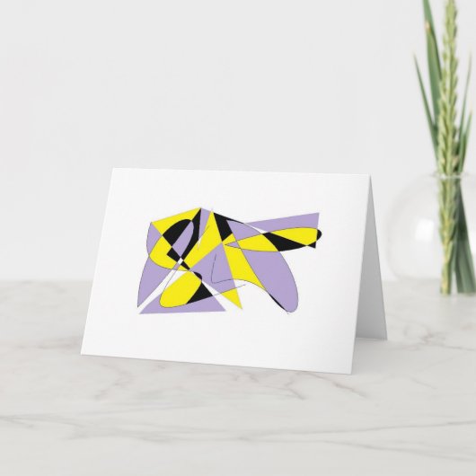 薄紫抽象芸術空白のグリーティングカード カード (正面)