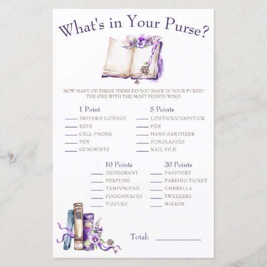 薄紫新しいチャプター財布の中身は?ゲーム (正面)