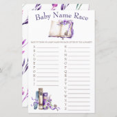 薄紫新チャプターベビー名レースベビーシャワーゲーム (正面/裏面)