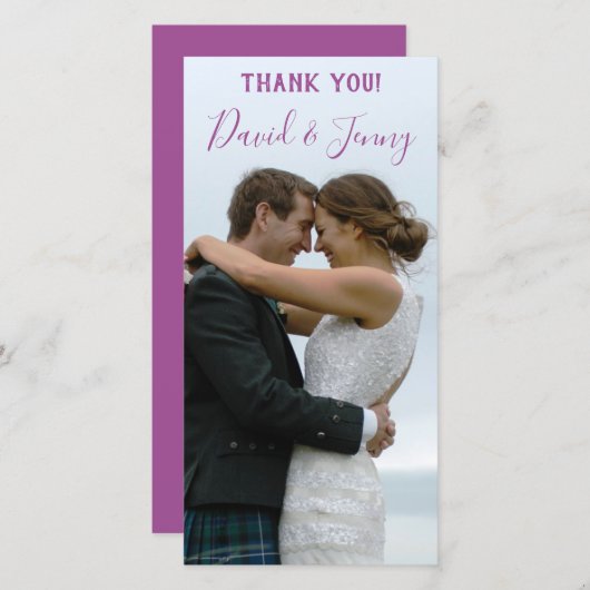 薄紫春庭園の結婚式写真 サンキューカード (正面/裏面)