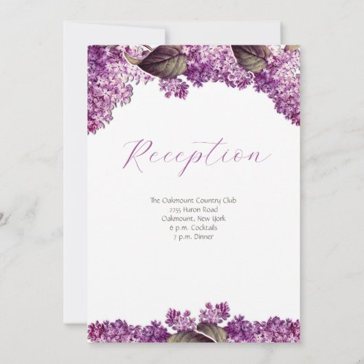 薄紫春庭園の結婚式 招待状 (裏面)