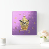 薄紫時計 スクエア壁時計 (ホーム)