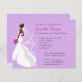 薄紫気のあるそぶりをした2ブライダルシャワーの招待 招待状 (正面/裏面)