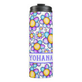 薄紫水彩デイジー花名前をカスタムする夏 タンブラー (正面)