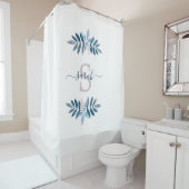 薄紫水彩フローラモノグラム シャワーカーテン (インサイチュ)