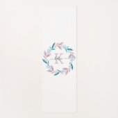 薄紫水彩フローラリースモノグラム ヨガマット (正面)