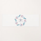 薄紫水彩フローラリースモノグラム ヨガマット (正面(横))