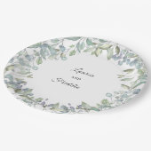 薄紫水彩フローラ結婚ズ ペーパープレート (アングル)