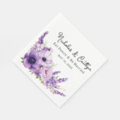 薄紫水彩フローラ結婚及びブライダルシャワー スタンダードランチョンナプキン (角)