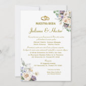 薄紫水彩フローラ結婚式招待状 招待状 (正面)