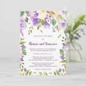 薄紫水彩フローラ結婚式招待状 招待状 (スタンド正面)