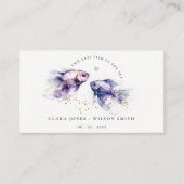 薄紫水彩沿岸魚結婚のウェブサイト エンクロージャーカード (正面)