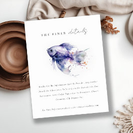 薄紫水彩沿岸魚結婚の詳細 エンクロージャーカード