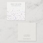 薄紫水彩紙吹雪スタッドイヤリングディスプレイ スクエア名刺 (正面/裏面)