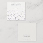 薄紫水彩紙吹雪ボウヘアクリップ表示 スクエア名刺 (正面/裏面)