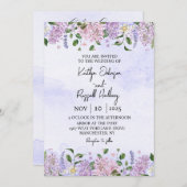 薄紫水彩結婚式招待状 招待状 (正面/裏面)