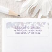 薄紫水彩色のフローラ結婚 ラベル (インサイチュ)