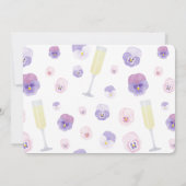 薄紫水彩花びら及びプロセッコブライダルシャワー 招待状 (裏面)