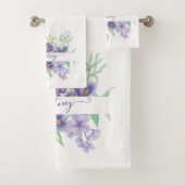薄紫水色フローラ パーソナライズされた バスタオルセット (インサイチュ)