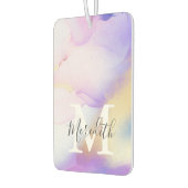 薄紫水色金ゴールド抽象芸術モノグラム名 カーエアーフレッシュナー (左)