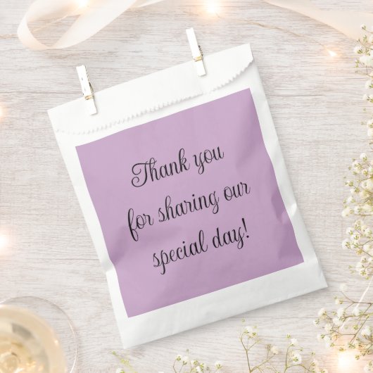 薄紫無地の色 フェイバーバッグ (クリップ留めされた状態)