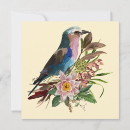 薄紫焼きローラーバード熱帯協定。 招待状